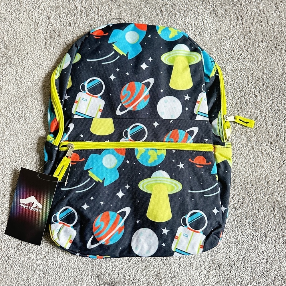 High Trails Kids Backpack – Outer Space Astronaut & Planets Print –